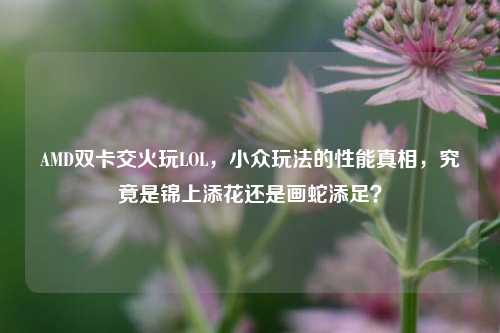 AMD双卡交火玩LOL，小众玩法的性能真相，究竟是锦上添花还是画蛇添足？