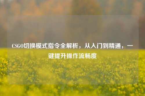 CSGO切换模式指令全解析，从入门到精通，一键提升操作流畅度