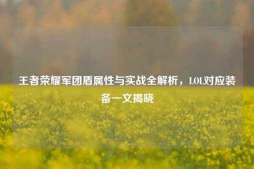 王者荣耀军团盾属性与实战全解析，LOL对应装备一文揭晓