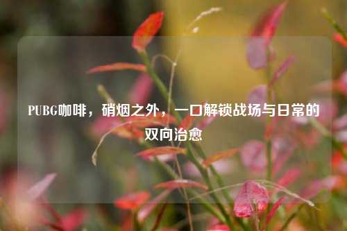 PUBG咖啡，硝烟之外，一口解锁战场与日常的双向治愈