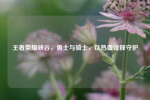 王者荣耀峡谷，勇士与骑士，以热血诠释守护