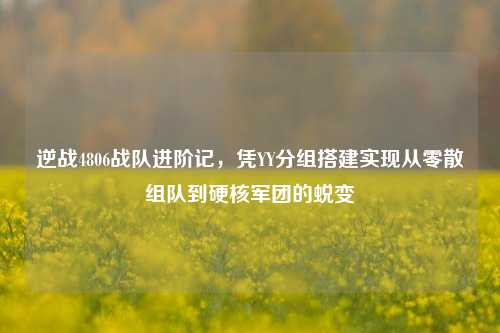 逆战4806战队进阶记,凭YY分组搭建实现从零散组队到硬核军团的蜕变