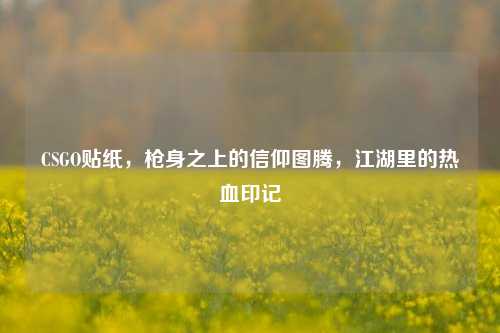 CSGO贴纸,枪身之上的信仰图腾,江湖里的热血印记