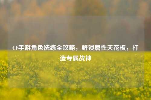 CF手游角色洗练全攻略，解锁属性天花板，打造专属战神