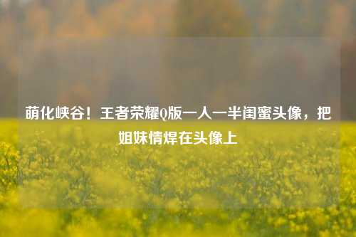 萌化峡谷!王者荣耀Q版一人一半闺蜜头像,把姐妹情焊在头像上