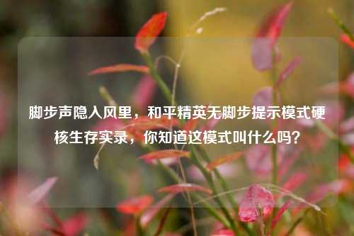 脚步声隐入风里，和平精英无脚步提示模式硬核生存实录，你知道这模式叫什么吗？