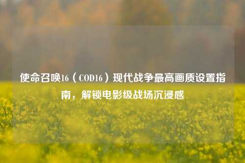 使命召唤16（COD16）现代战争最高画质设置指南，解锁电影级战场沉浸感