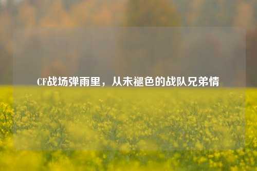 CF战场弹雨里，从未褪色的战队兄弟情
