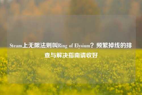 Steam上无限法则叫Ring of Elysium?频繁掉线的排查与解决指南请收好