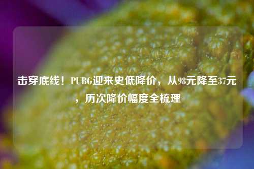 击穿底线！PUBG迎来史低降价，从98元降至37元，历次降价幅度全梳理