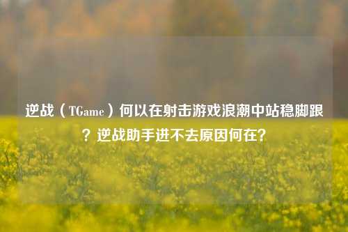 逆战（TGame）何以在射击游戏浪潮中站稳脚跟？逆战助手进不去原因何在？