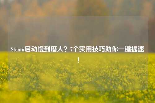 Steam启动慢到磨人？7个实用技巧助你一键提速！