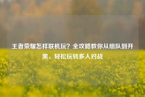 王者荣耀怎样联机玩？全攻略教你从组队到开黑，轻松玩转多人对战