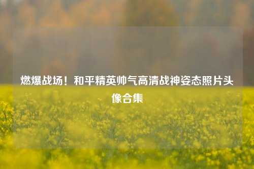 燃爆战场！和平精英帅气高清战神姿态照片头像合集