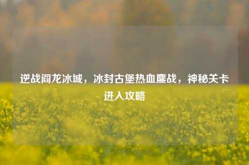 逆战阎龙冰城,冰封古堡热血鏖战,神秘关卡进入攻略