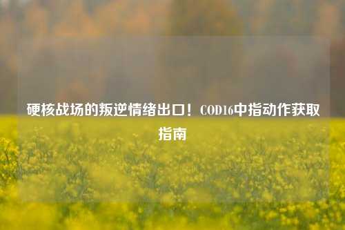 硬核战场的叛逆情绪出口!COD16中指动作获取指南