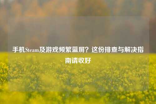 手机Steam及游戏频繁蓝屏？这份排查与解决指南请收好