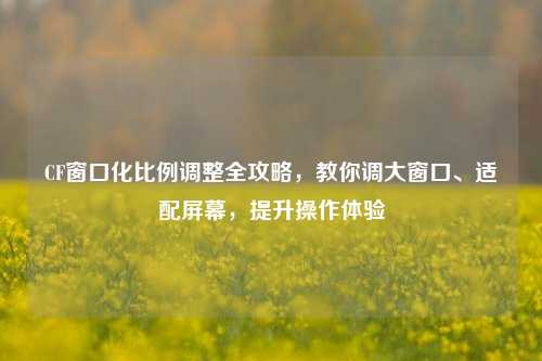 CF窗口化比例调整全攻略，教你调大窗口、适配屏幕，提升操作体验
