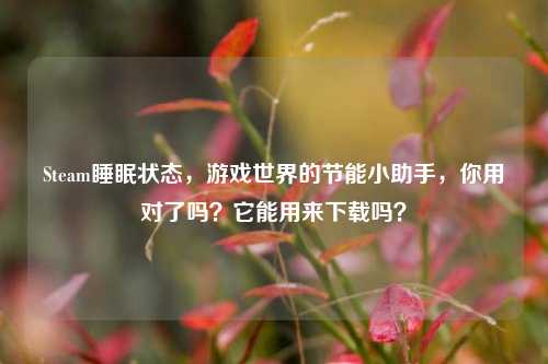 Steam睡眠状态，游戏世界的节能小助手，你用对了吗？它能用来下载吗？
