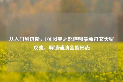 从入门到进阶，LOL风暴之怒迦娜最新符文天赋攻略，解锁辅助全能形态