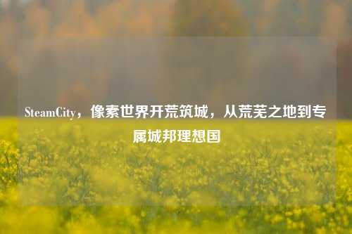 SteamCity，像素世界开荒筑城，从荒芜之地到专属城邦理想国
