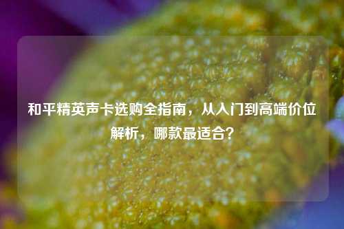 和平精英声卡选购全指南,从入门到高端价位解析,哪款最适合?