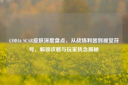COD16 SCAR皮肤深度盘点,从战场利器到视觉符号,解锁攻略与玩家执念揭秘