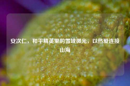 安次仁，和平精英里的雪域微光，以热爱连接山海