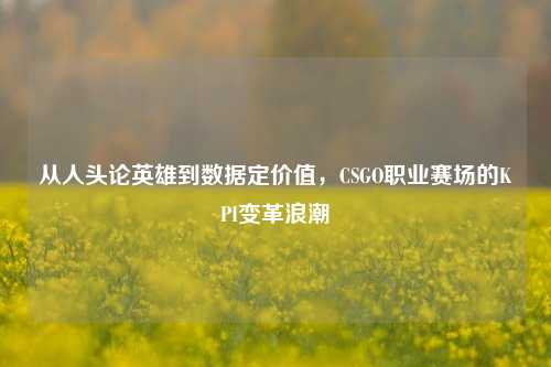 从人头论英雄到数据定价值，CSGO职业赛场的KPI变革浪潮