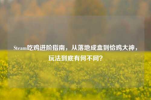 Steam吃鸡进阶指南，从落地成盒到恰鸡大神，玩法到底有何不同？