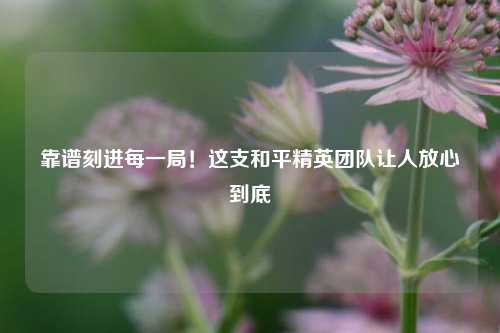 靠谱刻进每一局!这支和平精英团队让人放心到底