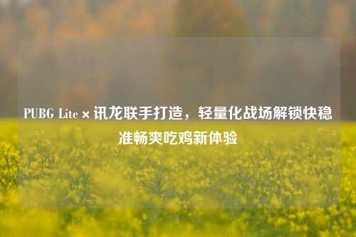 PUBG Lite×讯龙联手打造，轻量化战场解锁快稳准畅爽吃鸡新体验
