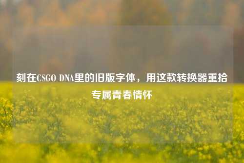 刻在CSGO DNA里的旧版字体，用这款转换器重拾专属青春情怀