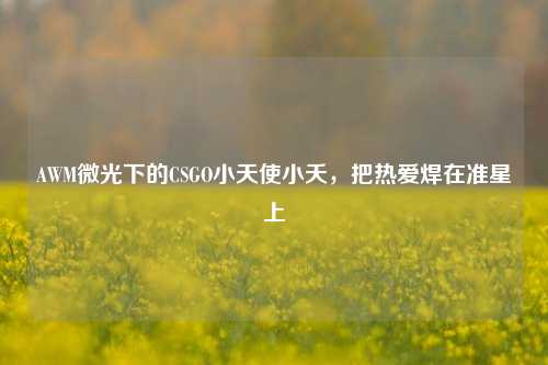 AWM微光下的CSGO小天使小夭,把热爱焊在准星上