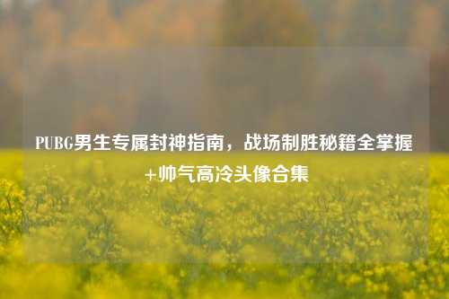 PUBG男生专属封神指南,战场制胜秘籍全掌握+帅气高冷头像合集