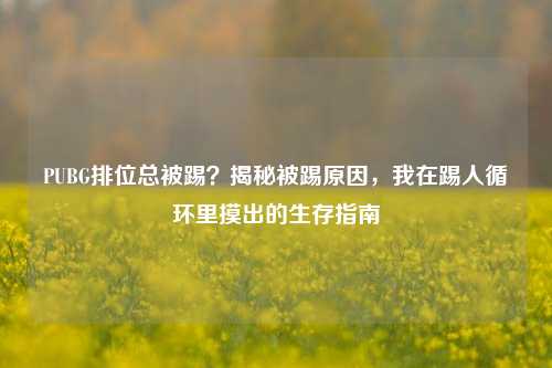 PUBG排位总被踢?揭秘被踢原因,我在踢人循环里摸出的生存指南