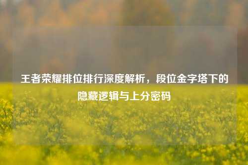王者荣耀排位排行深度解析，段位金字塔下的隐藏逻辑与上分密码