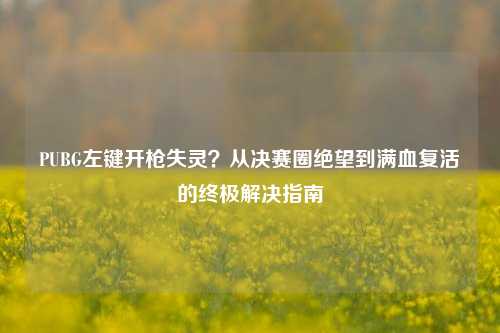 PUBG左键开枪失灵？从决赛圈绝望到满血复活的终极解决指南