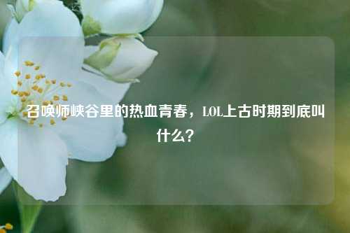 召唤师峡谷里的热血青春，LOL上古时期到底叫什么？