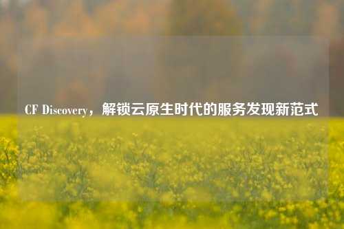 CF Discovery,解锁云原生时代的服务发现新范式