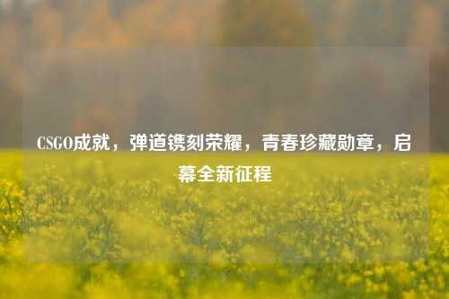 CSGO成就，弹道镌刻荣耀，青春珍藏勋章，启幕全新征程