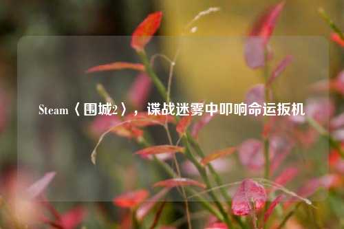 Steam〈围城2〉，谍战迷雾中叩响命运扳机
