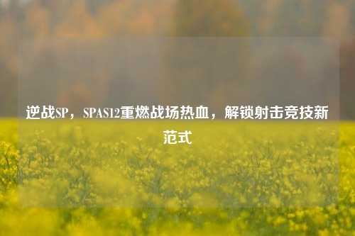 逆战SP，SPAS12重燃战场热血，解锁射击竞技新范式