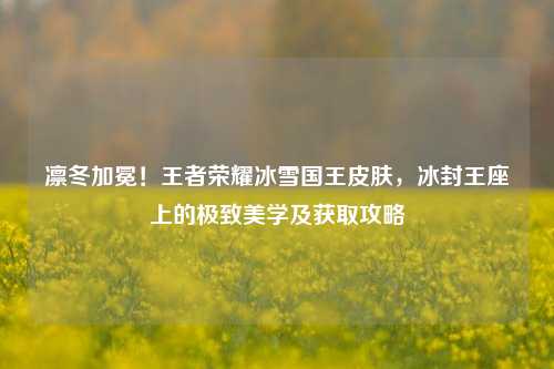凛冬加冕！王者荣耀冰雪国王皮肤，冰封王座上的极致美学及获取攻略