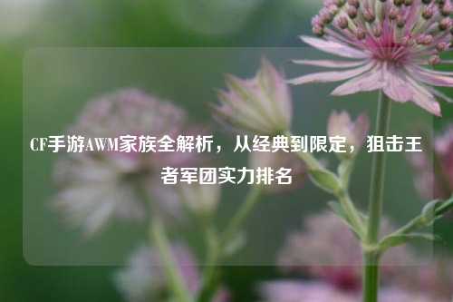 CF手游AWM家族全解析，从经典到限定，狙击王者军团实力排名