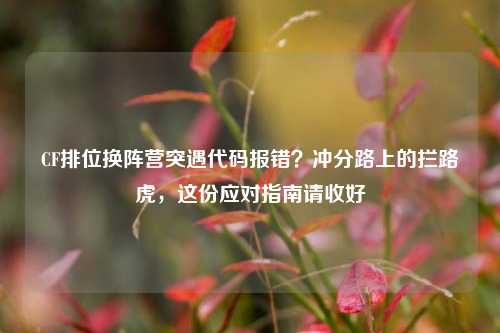 CF排位换阵营突遇代码报错？冲分路上的拦路虎，这份应对指南请收好