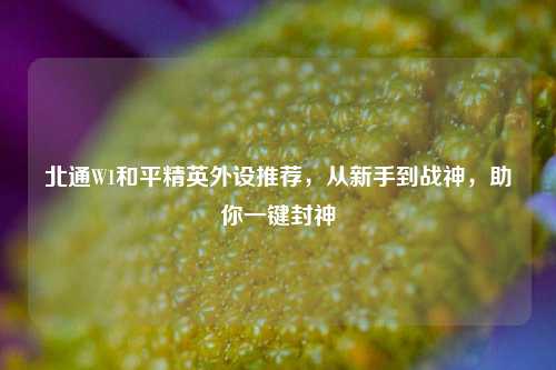 北通W1和平精英外设推荐，从新手到战神，助你一键封神