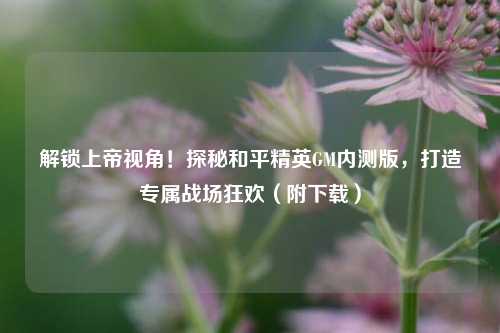 解锁上帝视角!探秘和平精英GM内测版,打造专属战场狂欢(附下载)