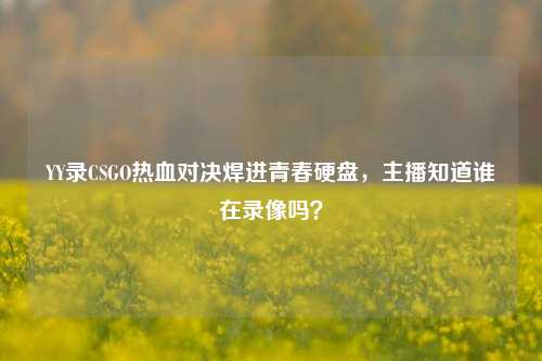 YY录CSGO热血对决焊进青春硬盘，主播知道谁在录像吗？