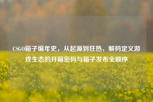 CSGO箱子编年史，从起源到狂热，解码定义游戏生态的开箱密码与箱子发布全顺序